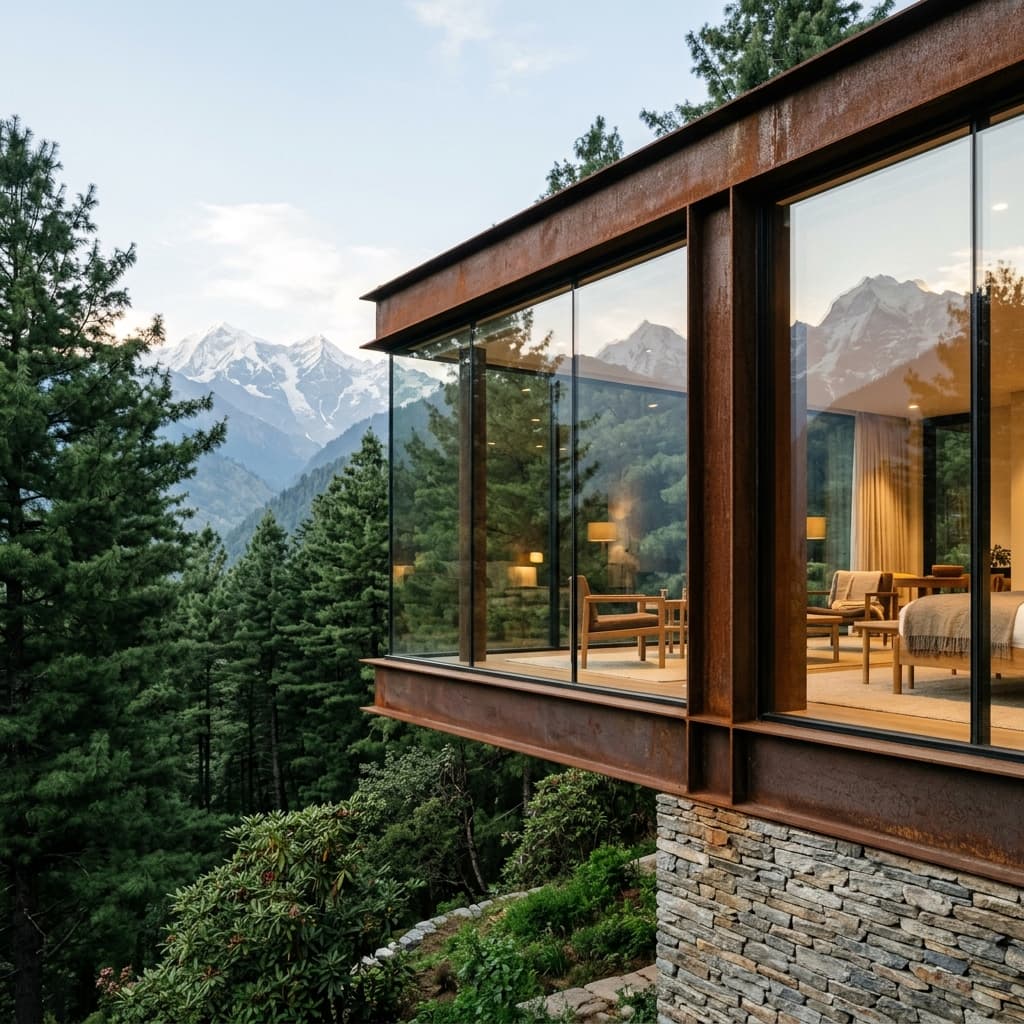 Modern architecture with corten steel