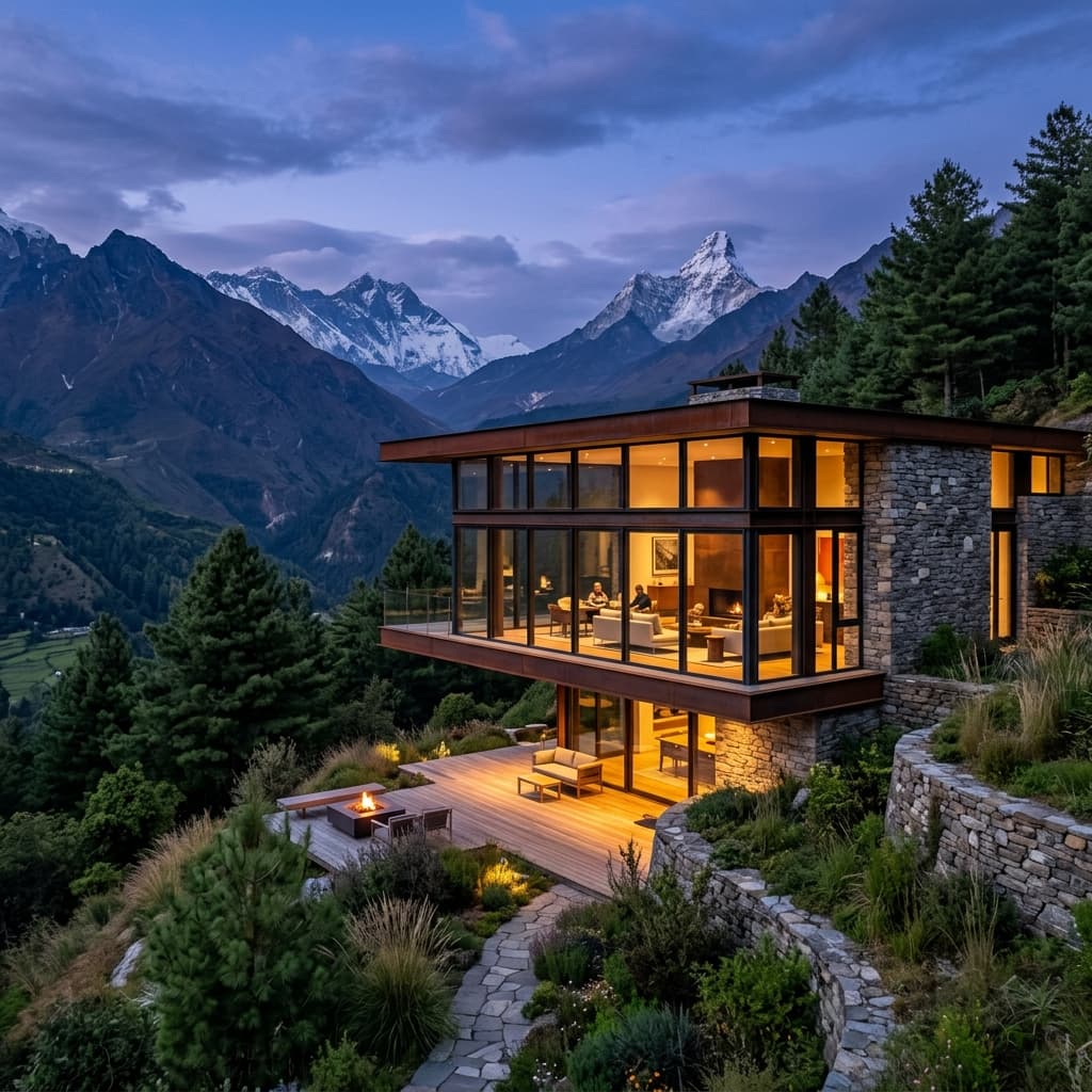 Modern architecture at dusk